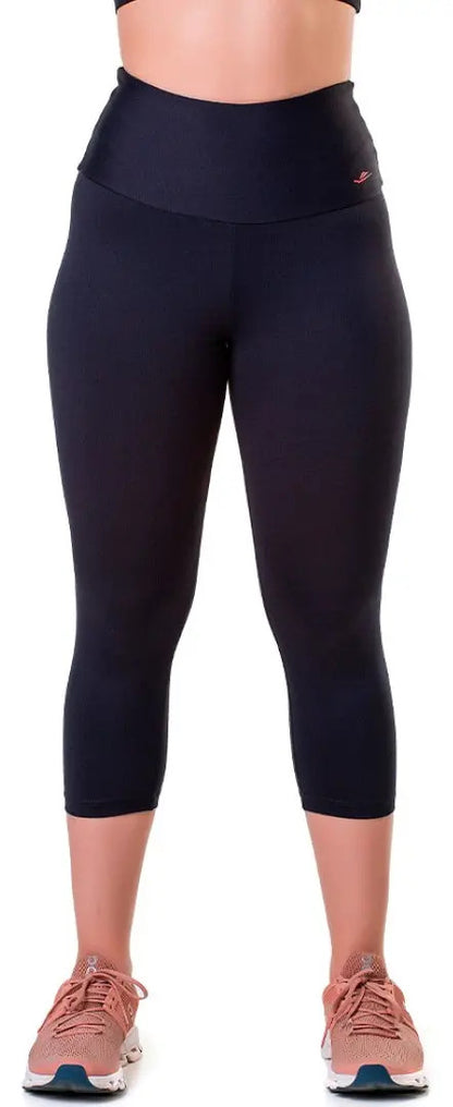 Calza 3/4 Dama Entrenamiento Fitness Elite - Negro 4xl