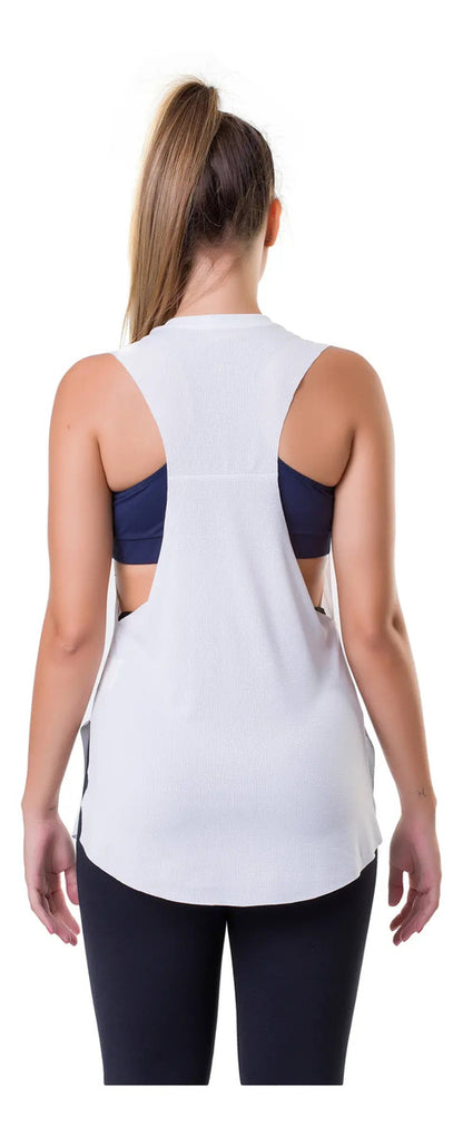 Musculosa Deportiva Dama Fitness Uv50+ Elite - Blanco L