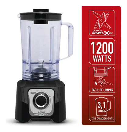 Licuadora Arno Power Max 3.1lts 1200w - Negro