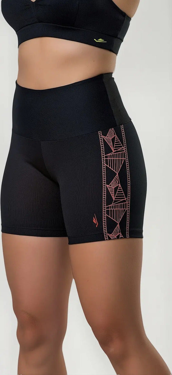 Calza Corta Dama Con Diseño Fitness Uv50+ Elite - Negro Xl
