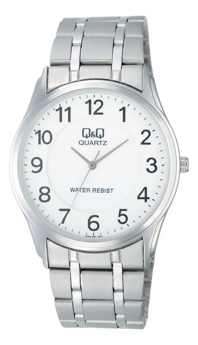 Reloj Q&q Metal Hombre 36mm Vn20j204y - Plateado Blanco