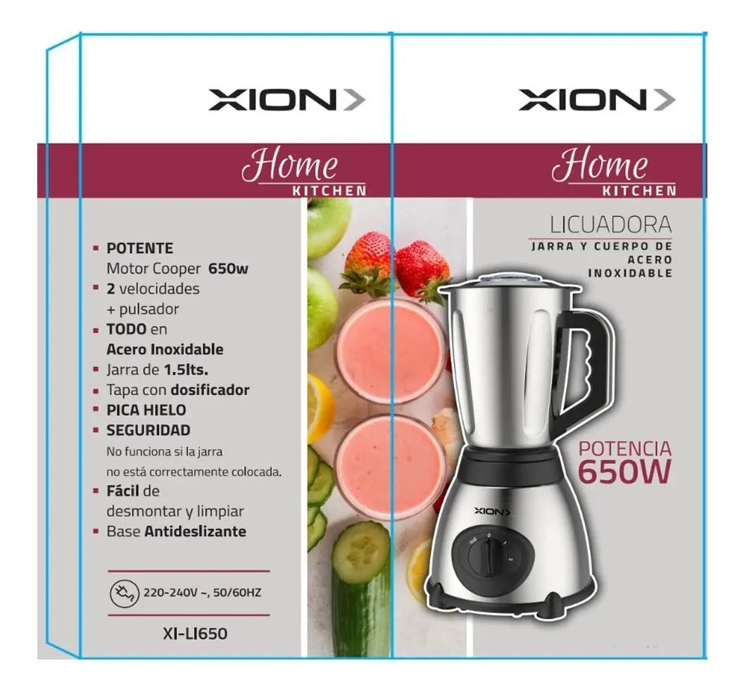 Licuadora Xion Jarra Acero Inox 650w Xi-li650