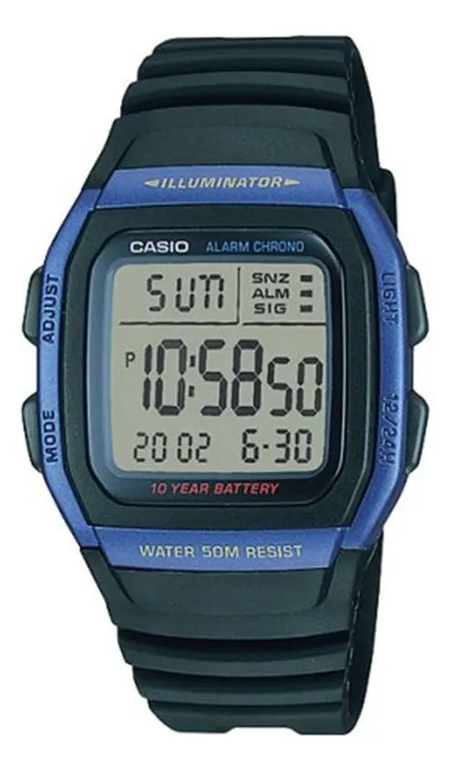 Reloj Digital Casio Crono Alar/tmr Auto W-96h-2a - Negro