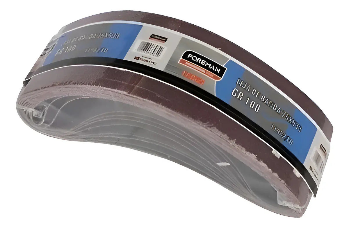 Lija De Banda Para Madera 75x533 Foreman Gr 120 Marrón Medida: 75 (76) X 533mm.