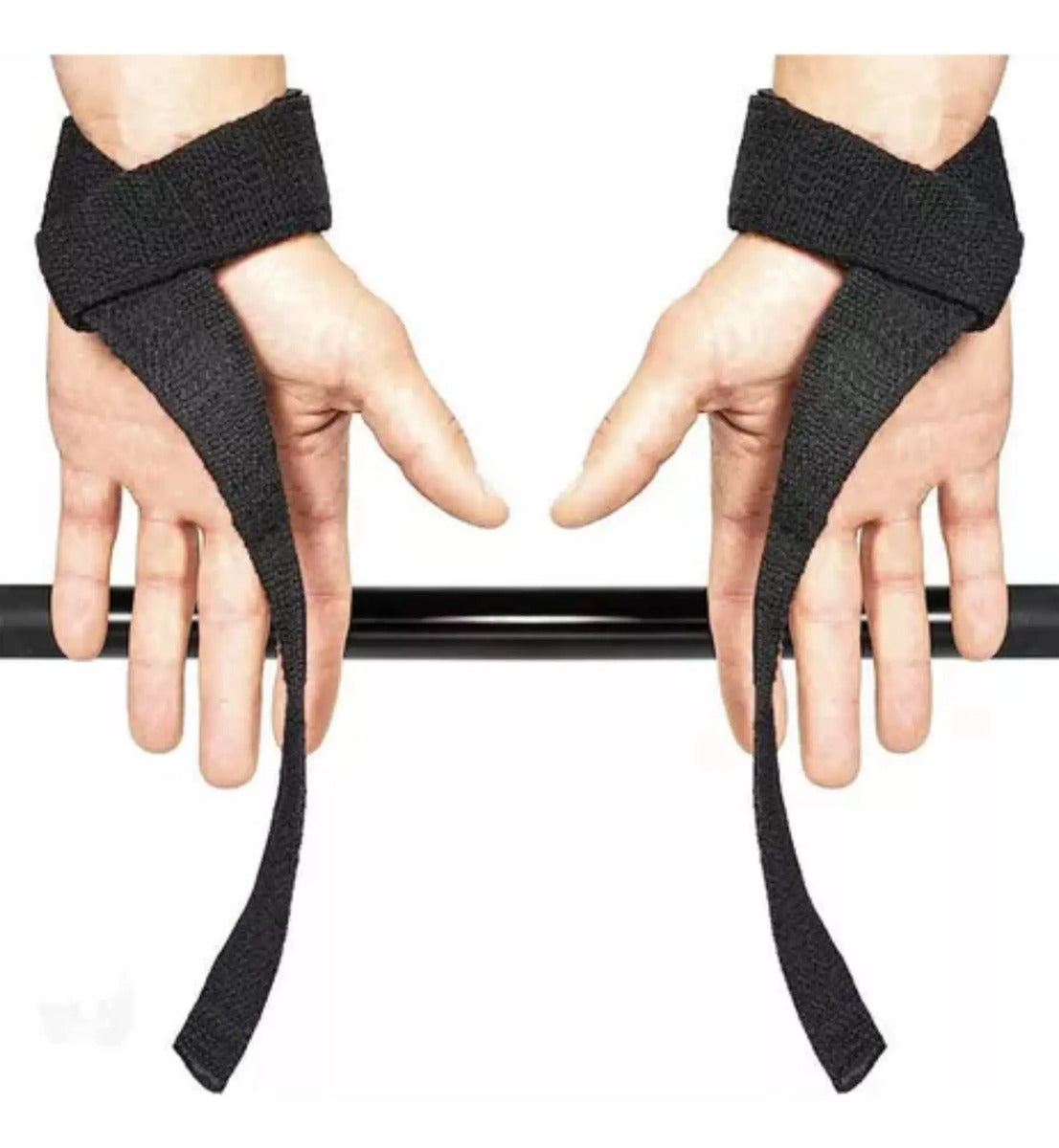 Agarre Para Barra Gym Levantamiento Straps Rhino - Negro