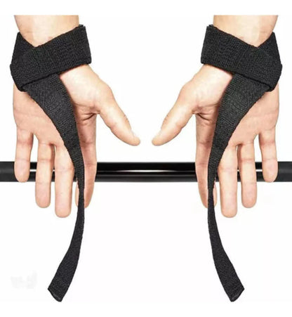Agarre Para Barra Gym Levantamiento Straps Rhino - Negro