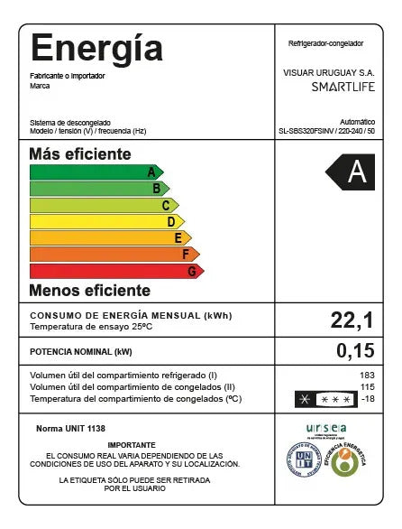 Refrigerador Smartlife French Door 4 Puert Sl-sbs320fsinv Qo Plateado