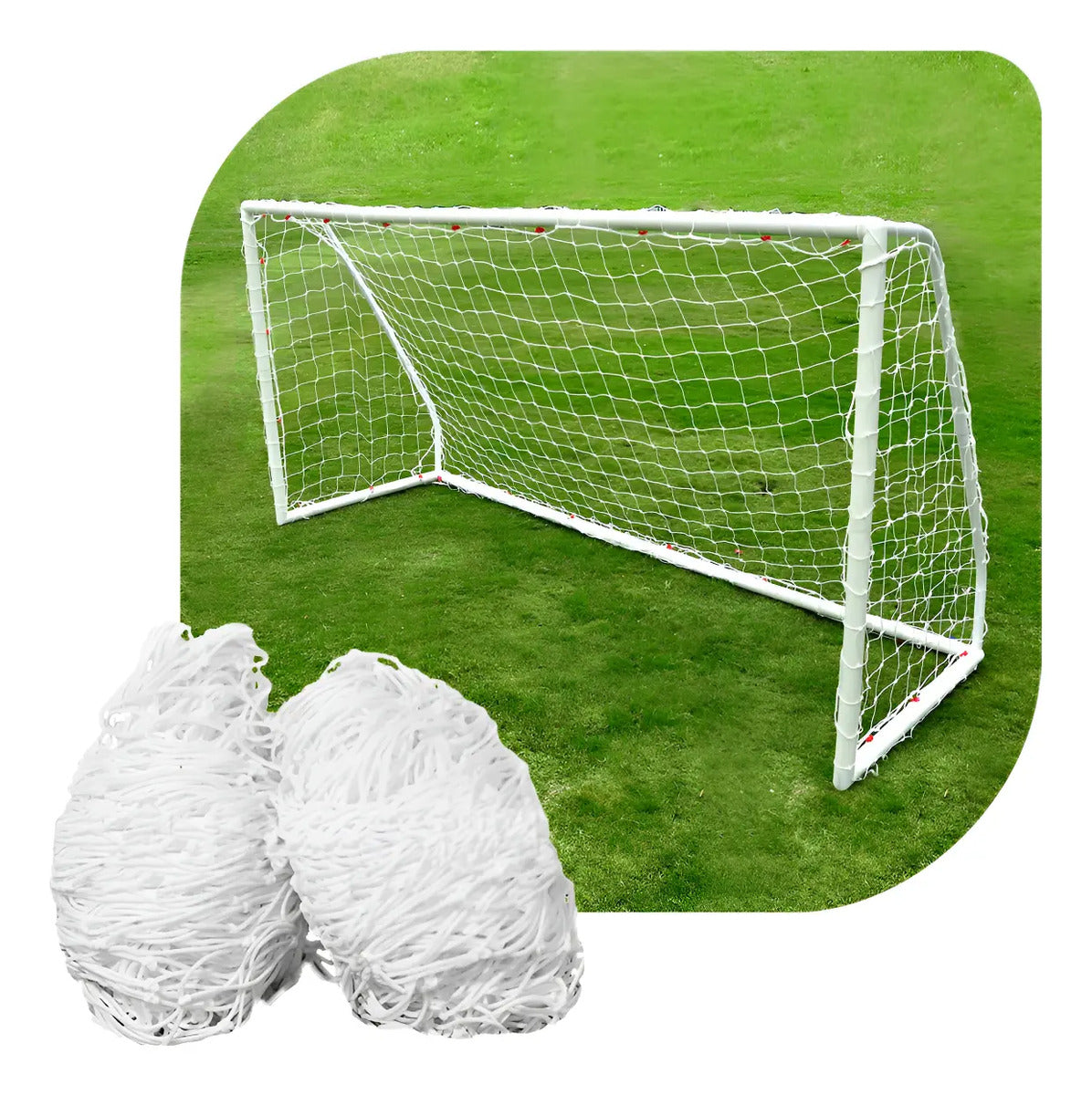 Redes X2 Para Mini Arco De Fútbol 80x50cm Gismar - Blanco