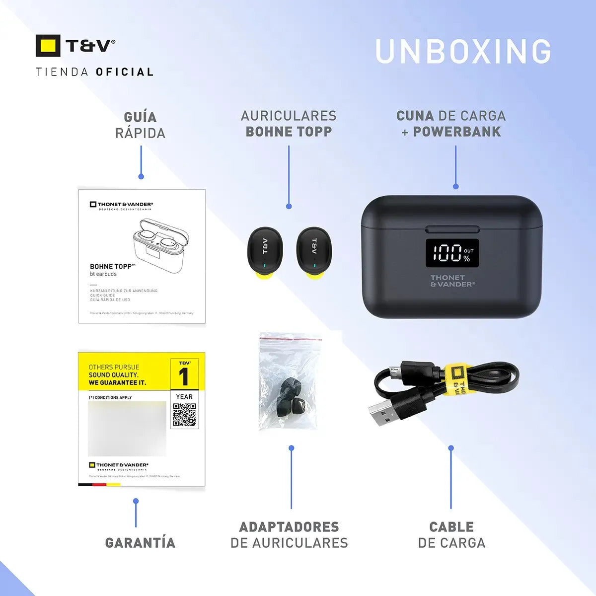Auriculares In-ear Thonet & Vander Bohne Topp - Negro