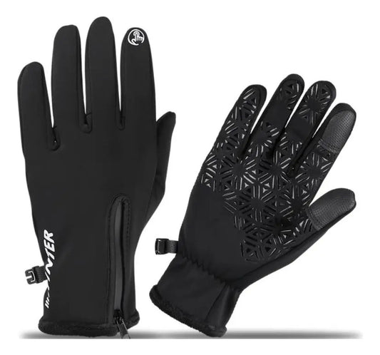 Guante Largo De Ciclismo Bici Térmico Impermeable Inbike Qof Negro L