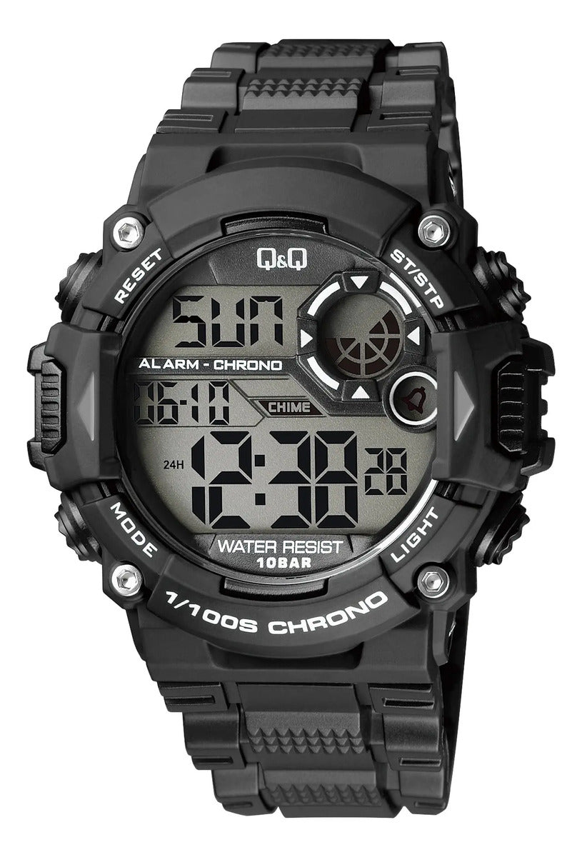 Reloj Digital Q&q Silicona Hombre 50mm M146j001y - Negro