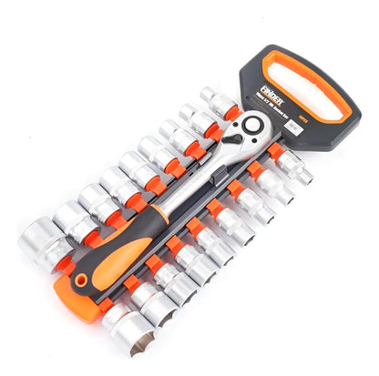 Juego De Dados Finder Set 19pcs Encastre ½ Plateado