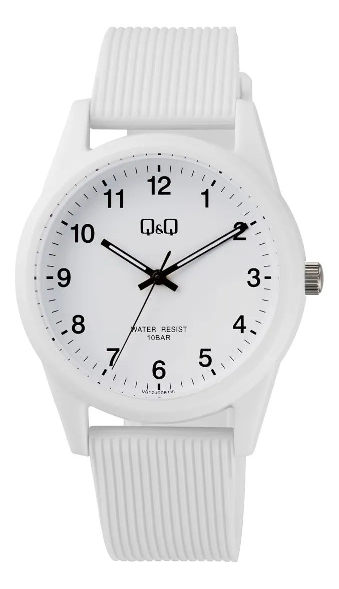 Reloj Q&q Silicona Hombre 40mm Vs12j006y - Blanco