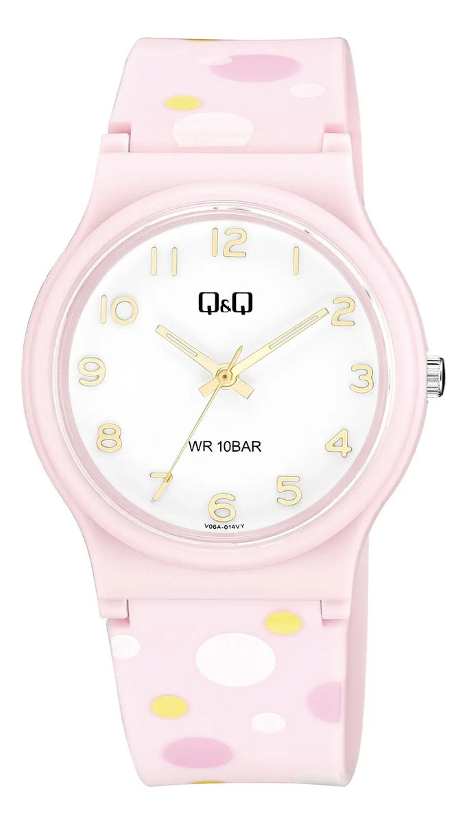 Reloj Q&q Silicona Dama 34mm V06a-014vy - Rosa