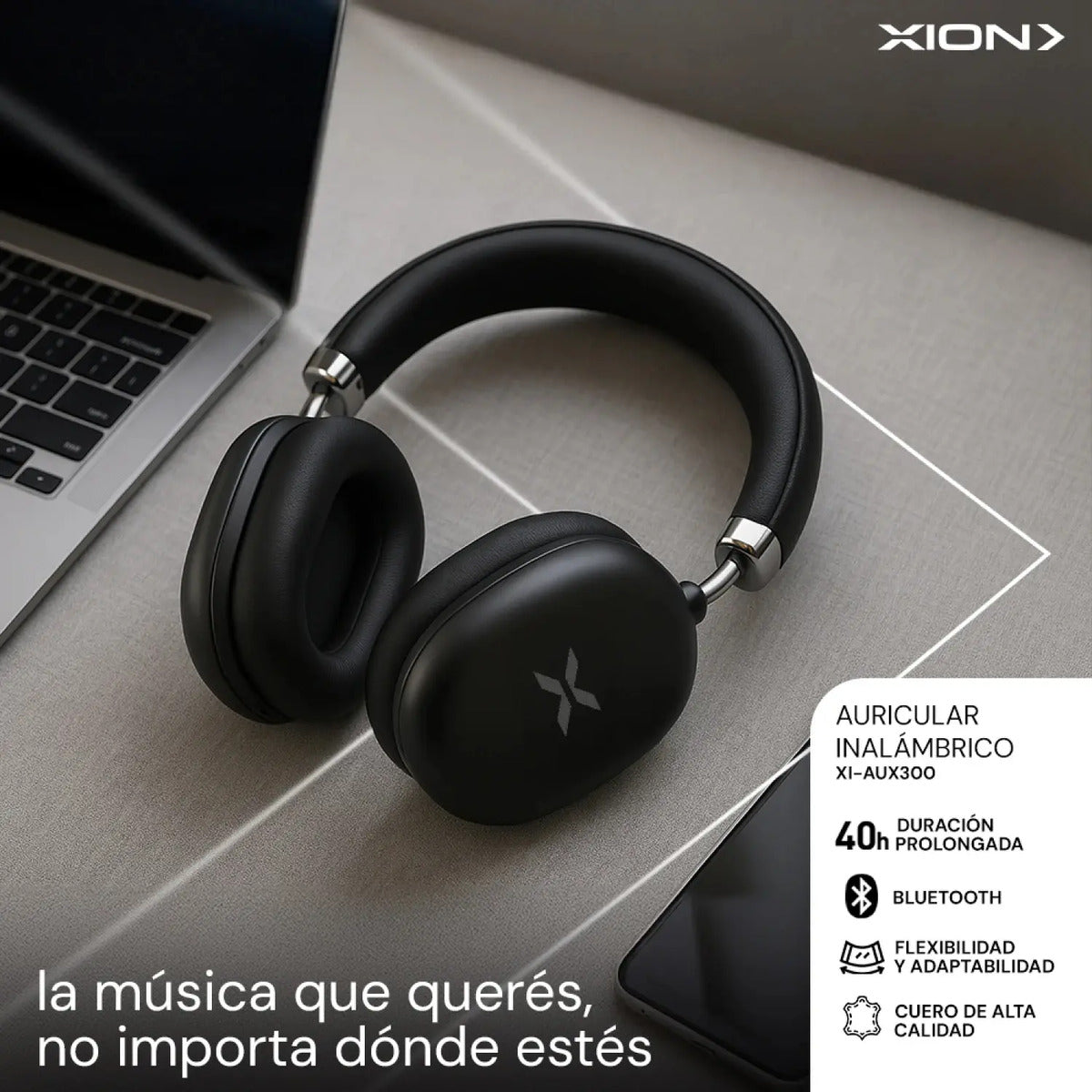 Auriculares Inalámbricos Xion 40hs Duración Xi-aux300 Negro