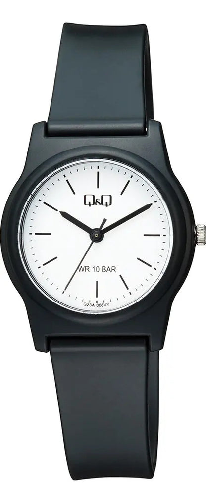 Reloj Q&q Silicona Dama 31mm G23a-006vy - Negro