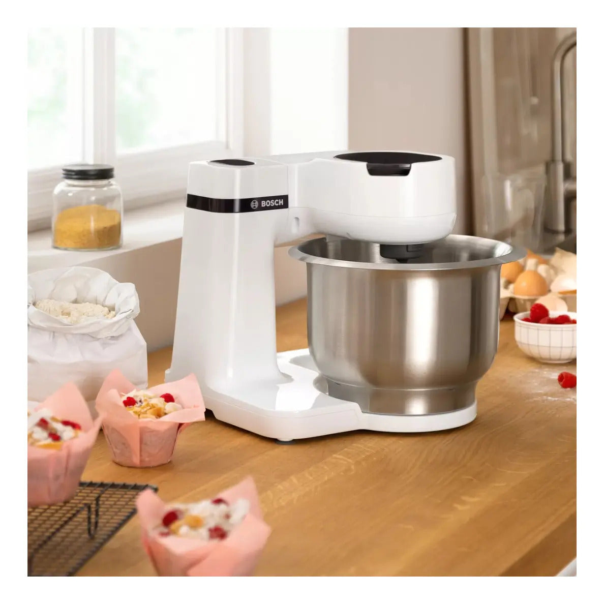 Robot De Cocina Bosch 38lt Bowl Inox Mums2ew40 - Blanco