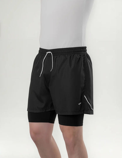 Short Con Calza Interior Perforada Deportivo Elite Negro S