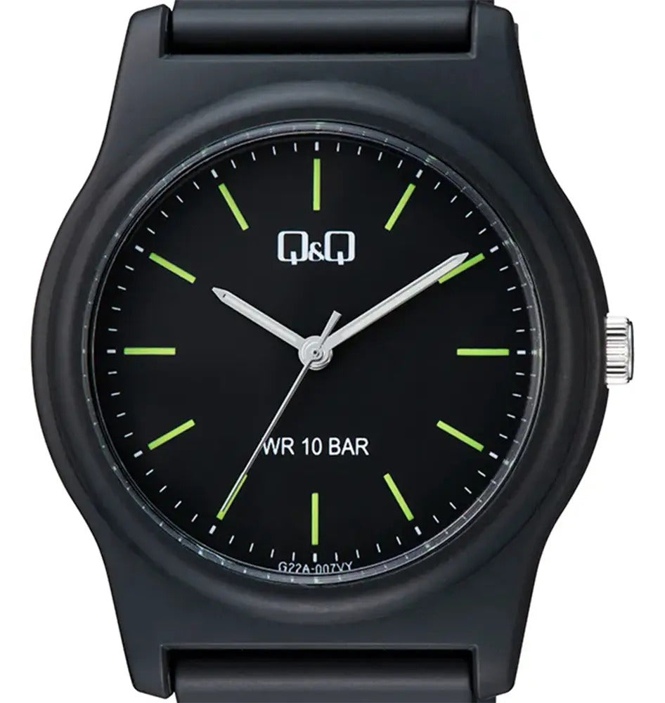 Reloj Q&q Silicona Hombre 38mm G22a-007vy - Negro