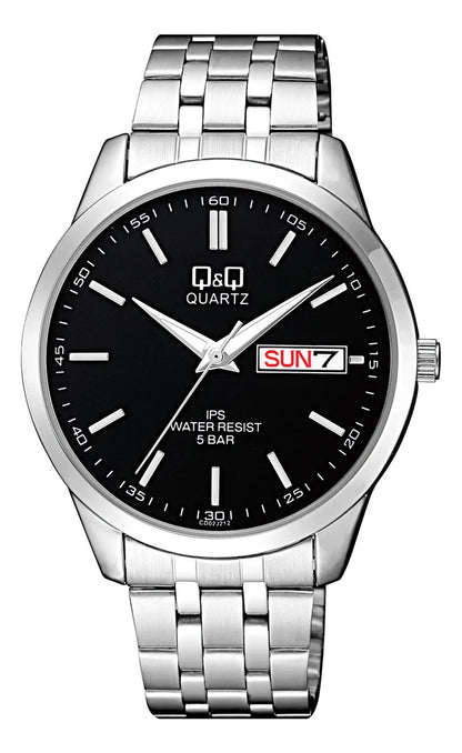 Reloj Q&q Metal Hombre 42mm Cd02j212y - Plateado