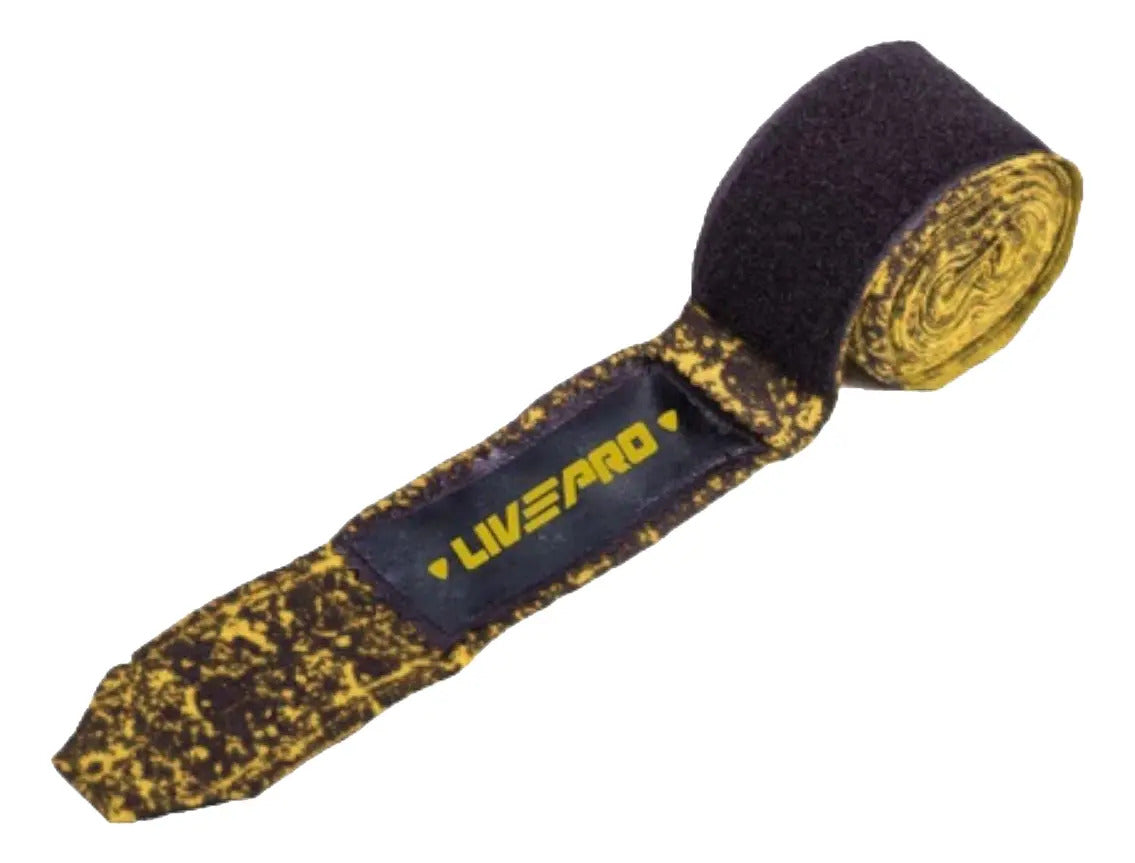 Par De Vendas De Boxeo 300cm X 5cm Livepro - Amarillo