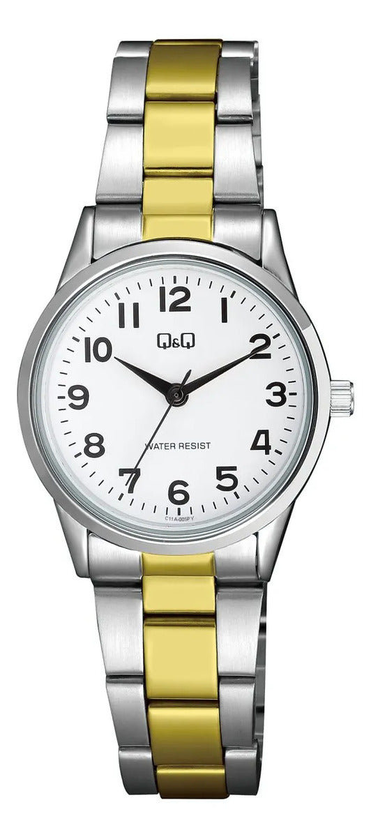 Reloj Q&q Metal Dama 30mm C11a-005py - Plateado