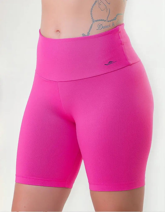 Calza Corta Dama Tiro Medio Deportiva Biker Elite - Rosa M