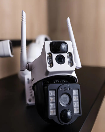 Cámara Solar Xion Smart Doble Cám Recargable Xi-cctv82s Queo Blanco