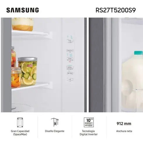 Refrigerador Samsung Inv Side By Side 716 L Sars27t5200s9 Qo Refined Inox
