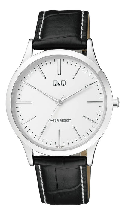Reloj Q&q Cuero Hombre 40mm C08a-010py - Negro