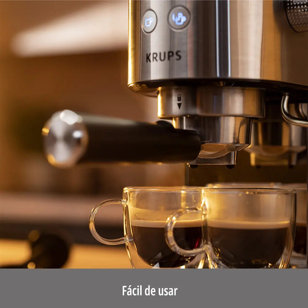 Cafetera Espresso Virtuoso Krups 15 Bares - Plateado