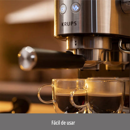 Cafetera Espresso Virtuoso Krups 15 Bares - Plateado
