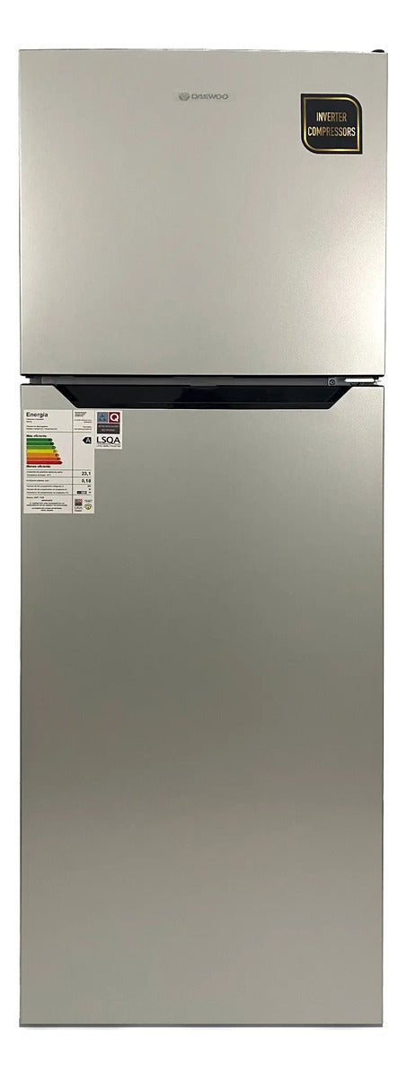 Heladera Daewoo 298 Lt Frío Seco Inverter Dart338ns Gris