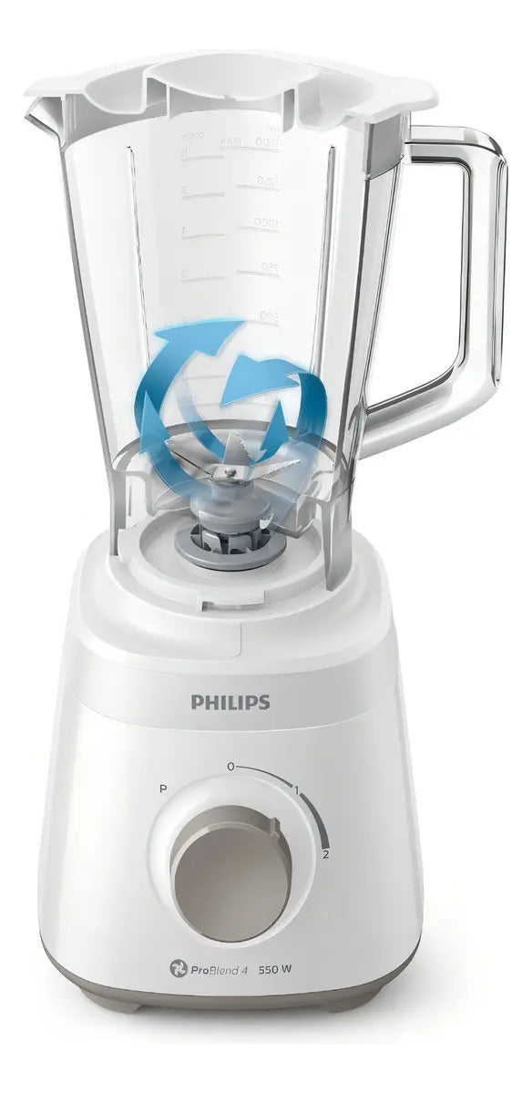 Licuadora Philips 550w 1,5 Lt 2 Vel Hr2129/00 - Blanco