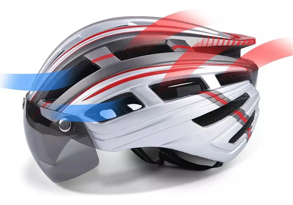 Casco Bicicleta Ultraligero Montaña Con Lente Inbike Gris Unitalla