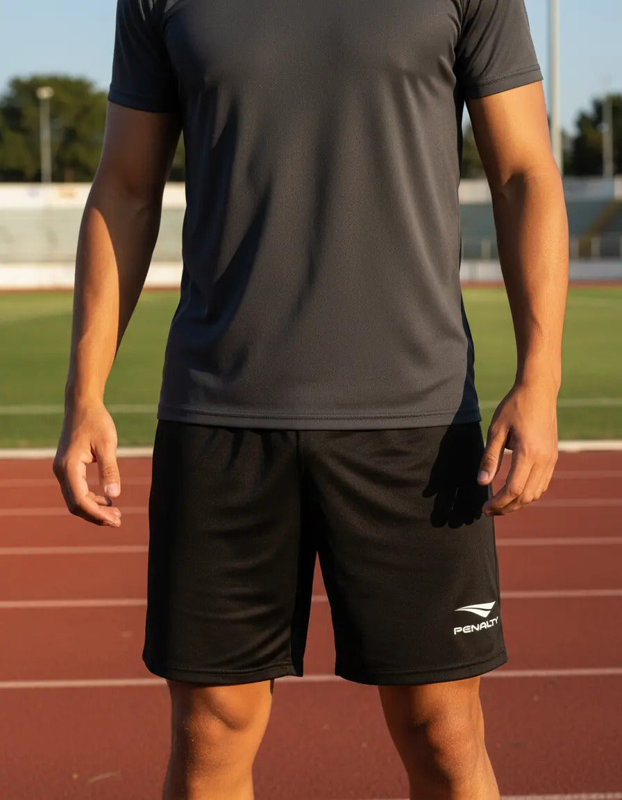 Short Árbitro Vi 100% Poliéster Penalty - Negro L