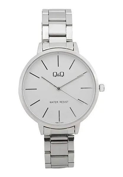 Reloj Q&q Metal Dama 36mm Qb57j201y - Plateado Blanco