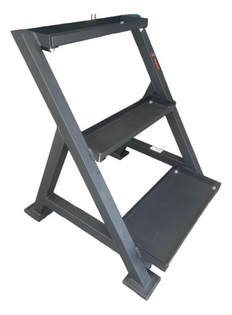 Soporte Pesas Rusas Kettlebell 3 Niveles Rhino - Negro