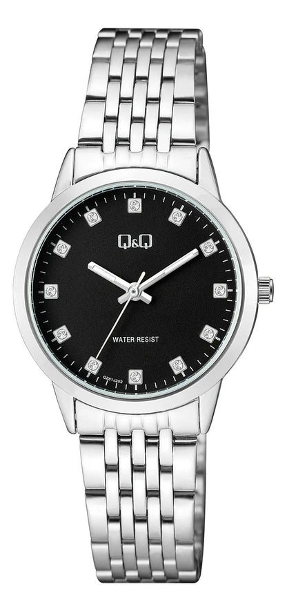 Reloj Q&q Metal Dama 32mm Qz81j202y - Plateado