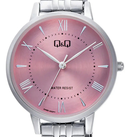 Reloj Q&q Metal Dama 30mm Q48b-002py - Plateado