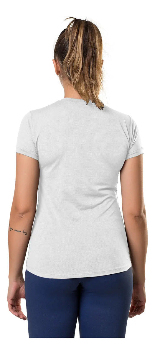 Remera Manga Corta Dama Entrenamiento Fitness Elite Blanco L