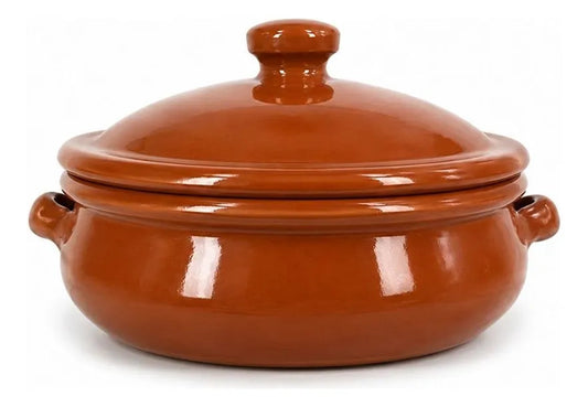 Cazuela Bombada 25 Cms C/tapa Y Asas 130503