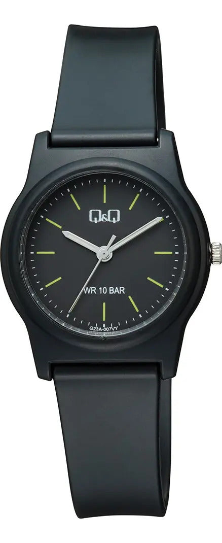 Reloj Q&q Silicona Dama 31mm G23a-007vy - Negro