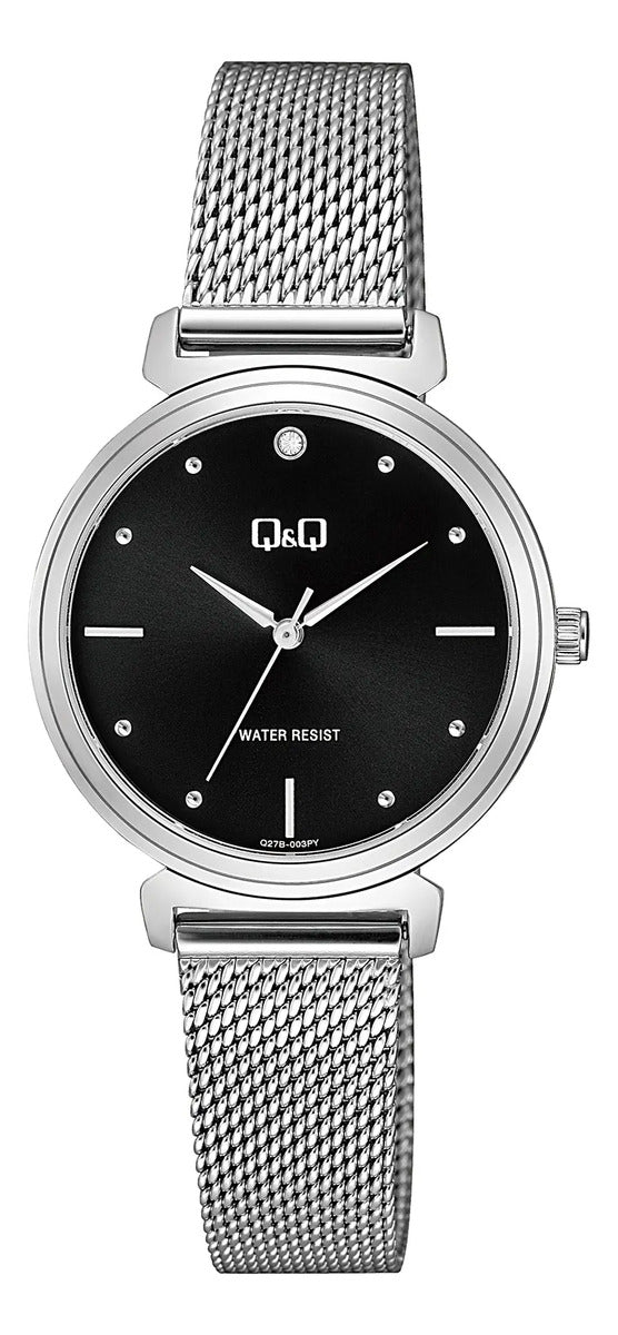 Reloj Q&q Metal Dama 32mm Q27b-003py - Plateado