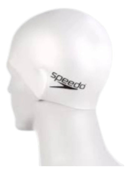 Gorra De Natación Piscina Plain Flat Speedo - Blanco Liso Único
