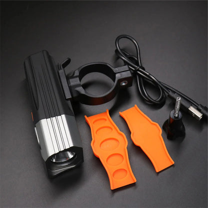 Luz Bicicleta Delantera Led T6 Usb Ip65 Inbike - Gris