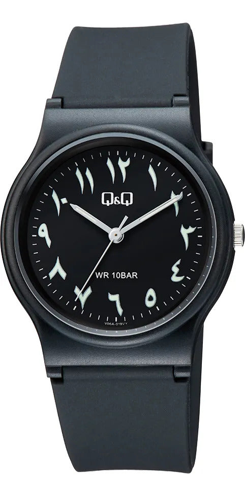 Reloj Q&q Silicona Hombre 34mm V06a-019vy - Negro