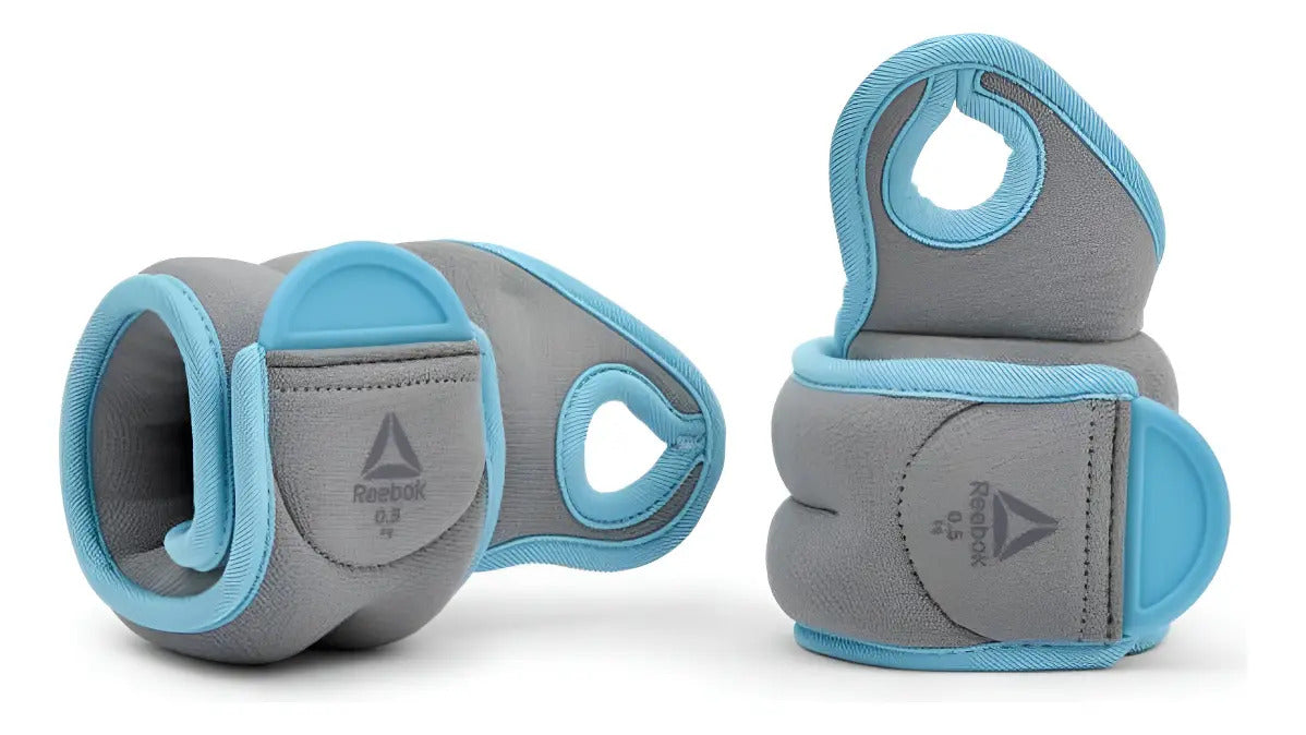 Muñequeras Con Agarre Dedo Libre 0,5kg C/u Reebok - Gris/azul