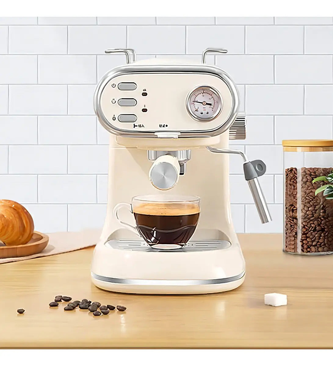 Cafetera Expreso Capuccino Retro 1,5l Xion Xi-cm71 Beige