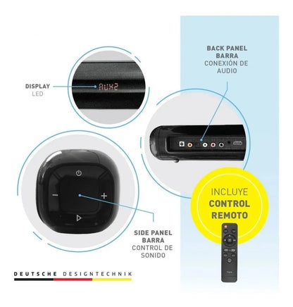 Barra De Sonido Thonet & Vander Bluetooth Kino - Negro